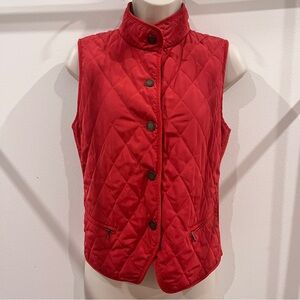 Talbots Quilted Equestrian Preppy Vest Classic Minimalist Sleeveless Jacket